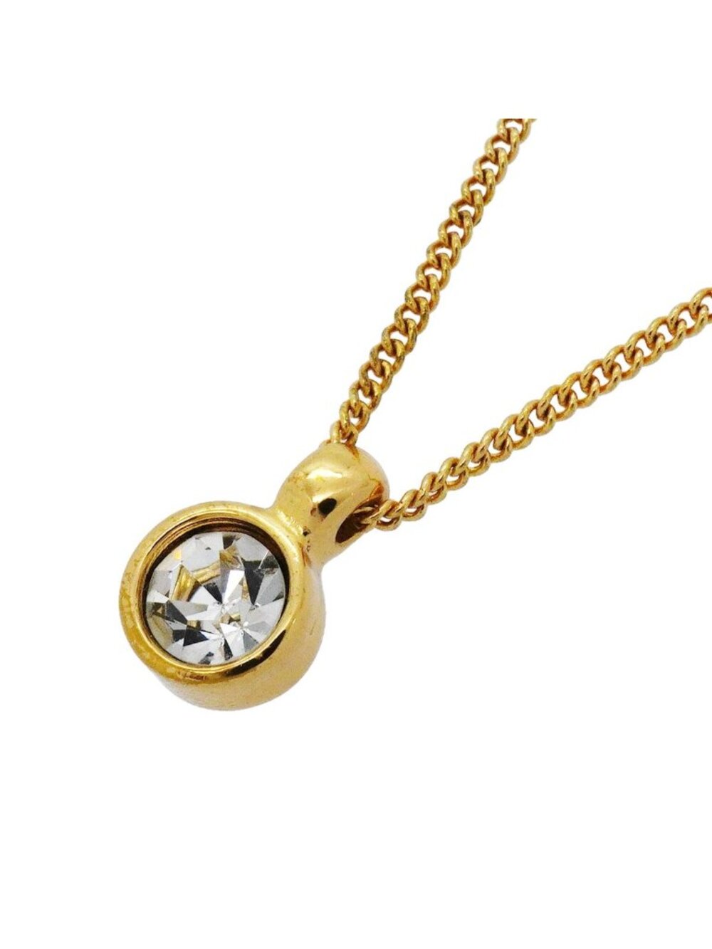Dior Necklace Gold Plated Rhinestone